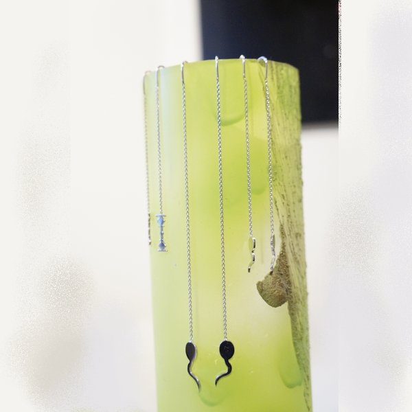 miniature Z°ZO Boucles d'Oreilles sur Chaine 10 cm XL bcg designer artiste créateur