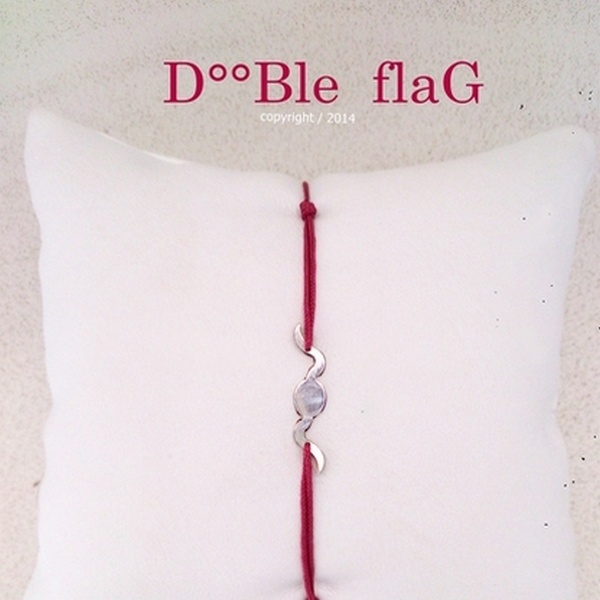 Z°ZO Double Flag Bracelet sur Cordon Argent Rhodié