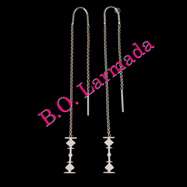 LARMADA Taille 1,5 cm Chaine Taille 5 cm Boucles d'Oreilles